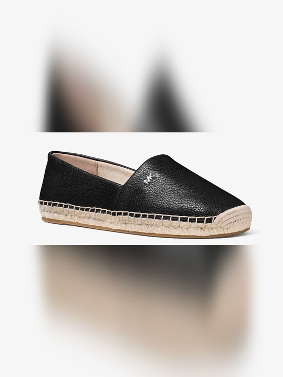 Michael Kors Shoes - Michael Kors Black Leather Espadrille with Natural Jute Trim Size 5